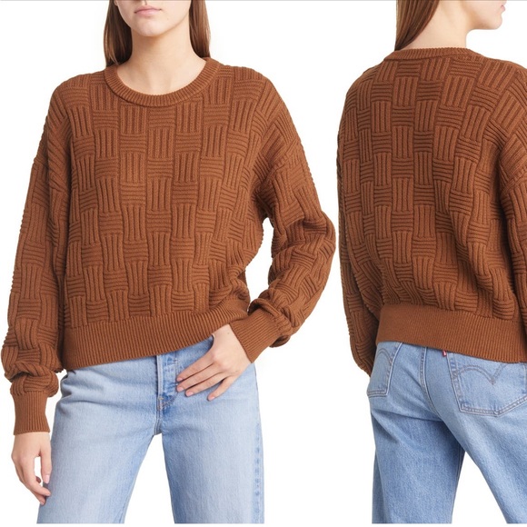 Reformation Winnie basketweave organic cotton sweater size XL - Picture 2 of 8